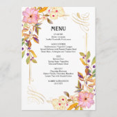 Lentebloemen Bruiloftsmenu kaart (Voorkant)