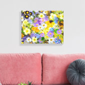  lentebloemen collage canvas afdruk (Insitu (Woonkamer))