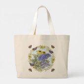 Lentebloemen custom naam boodschappentas grote tote bag (Achterkant)