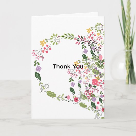 Lentebloemen Dank je wel Kaart (Voorkant)