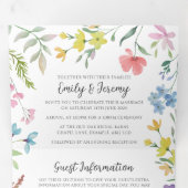 Lentebloemen Driedelig Huwelijksuitnodiging Drieluik Uitnodiging (Binnenzijde eerst)