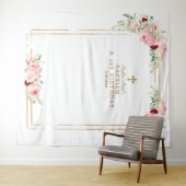 Lentebloemen Fotocabine Eerste Verjaardag Doop Wandkleed (In Situ (horizontaal))