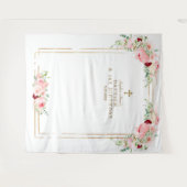 Lentebloemen Fotocabine Eerste Verjaardag Doop Wandkleed (Voorkant (horizontaal))