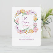 Lentebloemen Frame Uitnodiging (Staand voorkant)