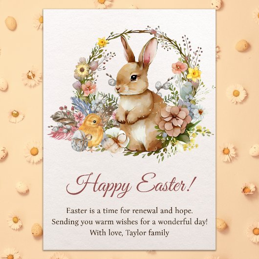 lentebloemen Happy Easter Bunny Feestdagenkaart