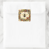 LENTEBLOEMEN HONINGBIJ / IMKERSPLEIN VIERKANTE STICKER (Tas)