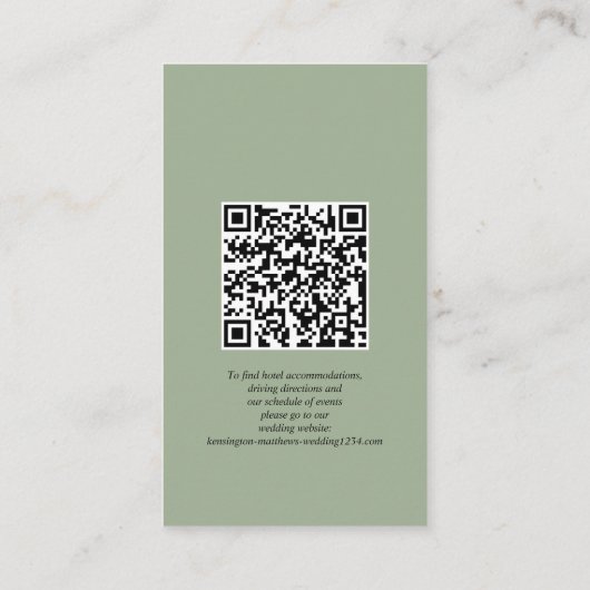 Lentebloemen Huwelijksdetails QR-code Enclosure Informatiekaartje (Achterkant)