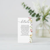 Lentebloemen Huwelijksdetails QR-code Enclosure Informatiekaartje (Staand voorkant)