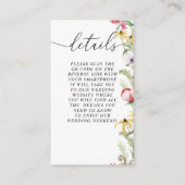 Lentebloemen Huwelijksdetails QR-code Enclosure Informatiekaartje (Voorkant)