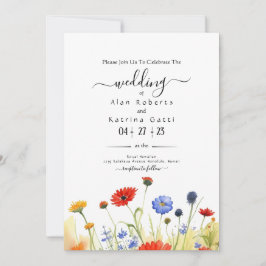 Lentebloemen Huwelijksuitnodiging Kaart