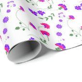 Lentebloemen in paars en roze cadeaupapier (Rol Hoek)