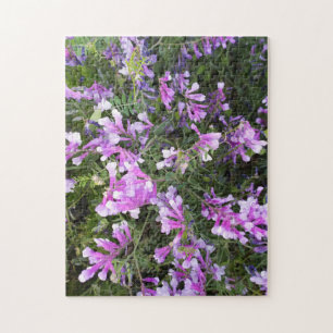 Lentebloemen in paarse tinten legpuzzel