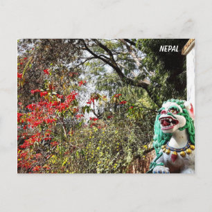 Lentebloemen, kloosterwachters - Nepal Briefkaart