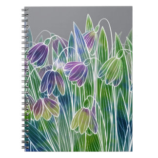 Lentebloemen, kruiden, waterverf naadloze grens. notitieboek