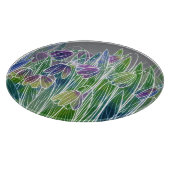 Lentebloemen, kruiden, waterverf naadloze grens. snijplank (Hoek)