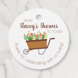 Lentebloemen Kruiwagen Tuin Favor Gift Tag Bedankjes Labels