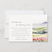 Lentebloemen Landschap Proefavondeten Bedankkaart (Voorkant)