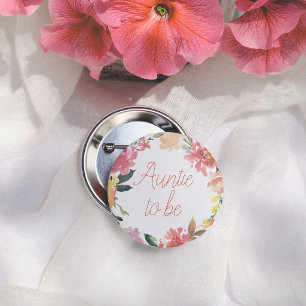 Lentebloemen Meisje Baby Shower Tante Wordt Ronde Button 5,7 Cm