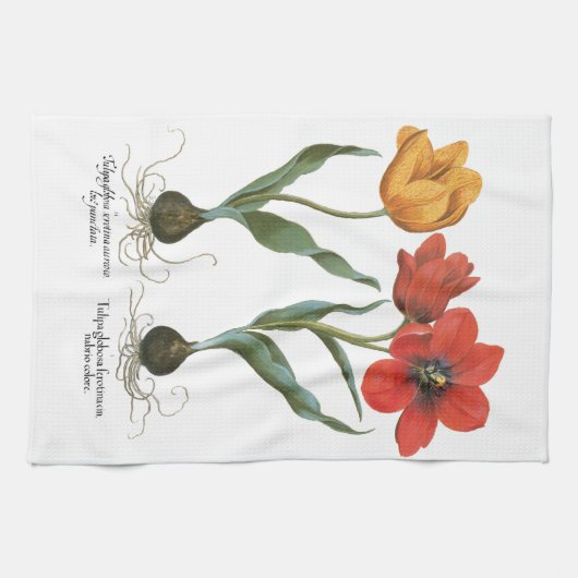 Lentebloemen met tulpen door Basilius Besler Theedoek (Horizontaal)