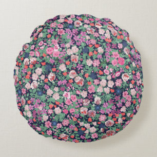 Lentebloemen: naadloze planten print. rond kussen