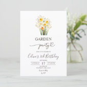 Lentebloemen Narcis Krans Tuinfeest Kaart (Staand voorkant)