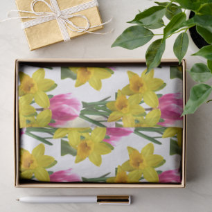 Lentebloemen Narcissen en Tulpen Vloeipapier Tissuepapier