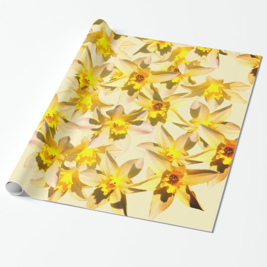 Lentebloemen Narcissen Foto Cadeaupapier (Uitgerold)