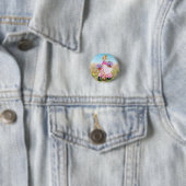 Lentebloemen Ontwerp Knop Ronde Button 3,2 Cm (In situ)