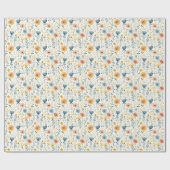 Lentebloemen op licht crèmekleurig cadeaupapier (Vlak)