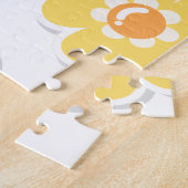 Lentebloemen op wit legpuzzel (Zijkant)