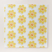 Lentebloemen op wit legpuzzel (Horizontaal)
