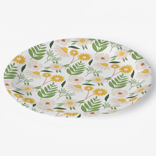 Lentebloemen Papieren Bordje (Gekanteld)