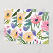 lentebloemen | Pastel Floral Waterverf Kaart (Voorkant / Achterkant)