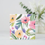 lentebloemen | Pastel Floral Waterverf Kaart (Staand voorkant)