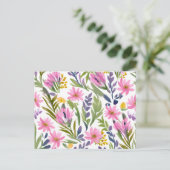 lentebloemen |  pastelbloem Waterverf Briefkaart (Staand voorkant)