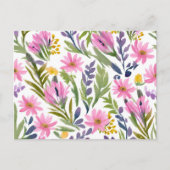 lentebloemen |  pastelbloem Waterverf Briefkaart (Voorkant)