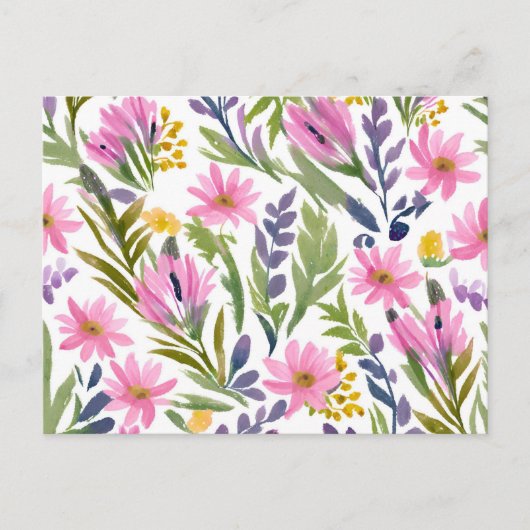 lentebloemen |  pastelbloem Waterverf Briefkaart (Voorkant)