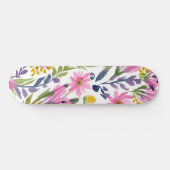 lentebloemen |  pastelbloem Waterverf Persoonlijk Skateboard (Horizontaal)