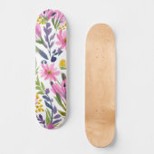 lentebloemen |  pastelbloem Waterverf Persoonlijk Skateboard (Voorkant)