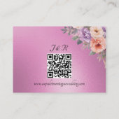 Lentebloemen, QR-code - Roze Informatiekaartje (Achterkant)