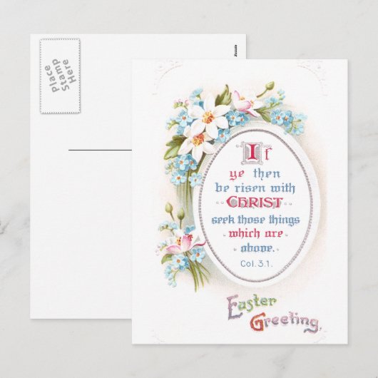 Lentebloemen Religieus  Pasen Feestdagenkaart (Voorkant / Achterkant)