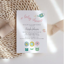 Lentebloemen Roze Vlinder Meisje Baby Shower Kaart