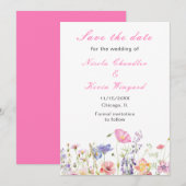 Lentebloemen save the date (Voorkant / Achterkant)