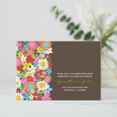 Lentebloemen Tuin Chic Trouwreceptie Kaart (Staand voorkant)
