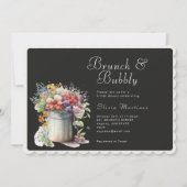 Lentebloemen Vaas Bruids Bruiloft Brunch Kaart (Voorkant)