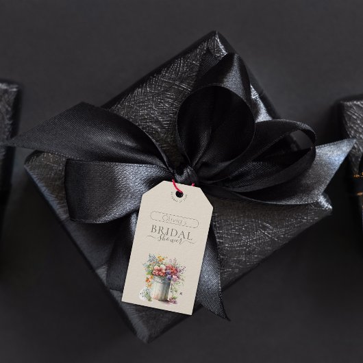 Lentebloemen Vaas Bruidsfeest Cadeaulabel