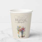 Lentebloemen Vaas Bruidsfeest Papieren Bekers (Achterkant)