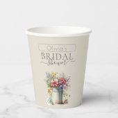 Lentebloemen Vaas Bruidsfeest Papieren Bekers (Voorkant)