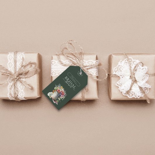 Lentebloemen Vaas Bruidsfeestje Cadeaulabel