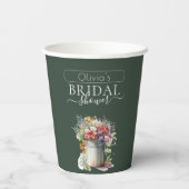 Lentebloemen Vaas Bruidsfeestje Papieren Bekers (Achterkant)